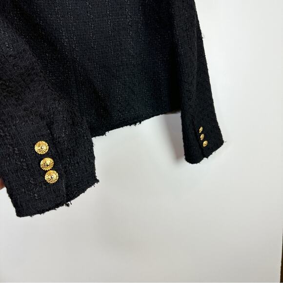 Zara Black Textured Tweed Structured Lined Blazer. Blogger fave.🔥 - Picture 11 of 13